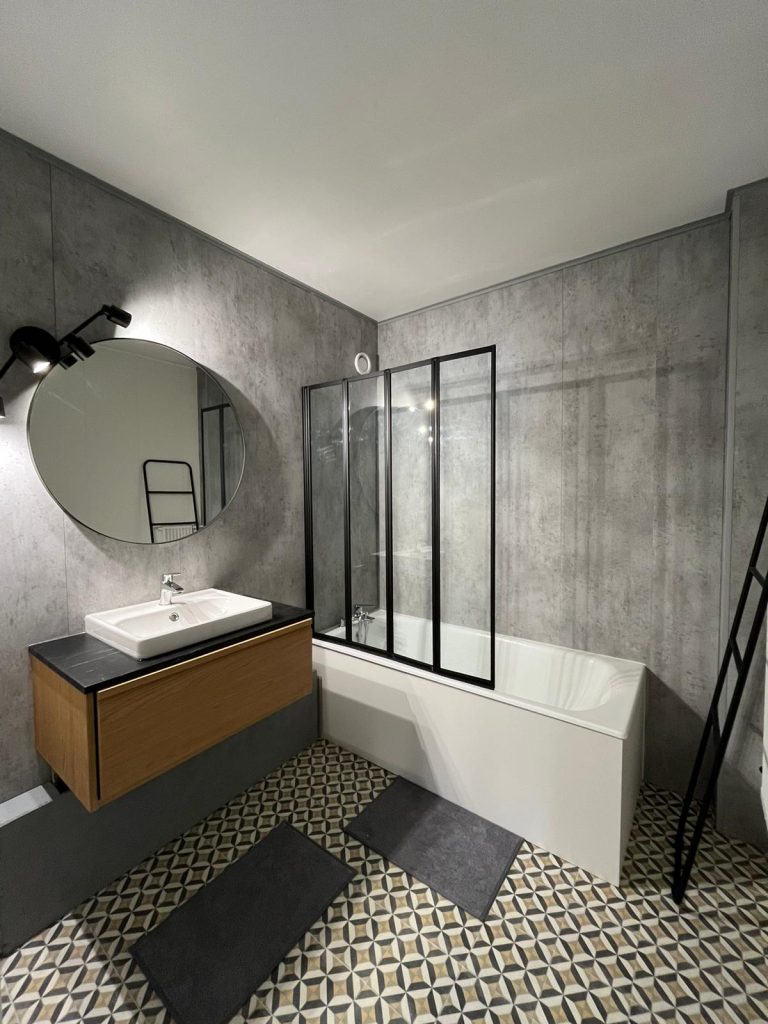 rénovation d'une salle de bain.